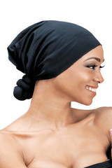 Qfitt Handmade Knotted Head Wrap #261 Black - Beauty Bar & Supply