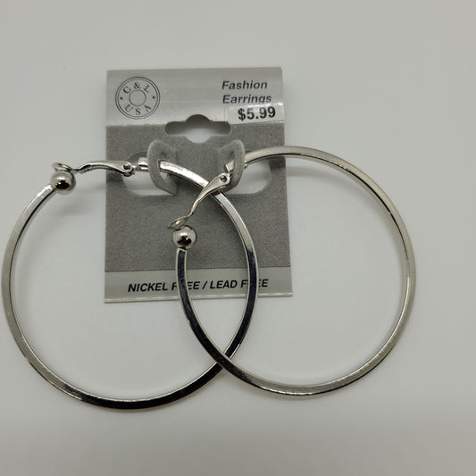 Silver Plated Clip On Hoop Earrings NPK508 - Beauty Bar & Supply