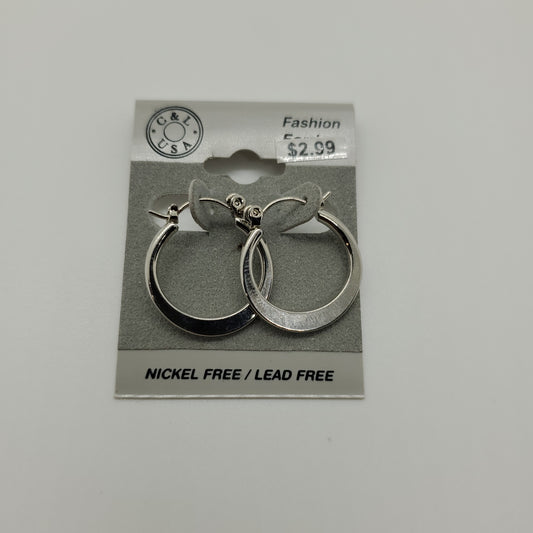 Silver Plated Pincatch Hoop Earrings NPK413 - Beauty Bar & Supply