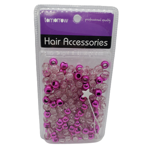 Tomorrow Large Bead Fuschia/Clear Glitter #TBR622MHPC - Beauty Bar & Supply