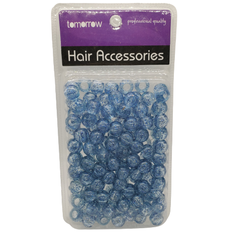 Tomorrow Large Bead Blue Clear Glitter #TBR140GRB - Beauty Bar & Supply