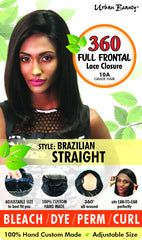 Urban Beauty BRAZILIAN Straight 360 Full Frontal Lace Closure-Grade 10A - Beauty Bar & Supply