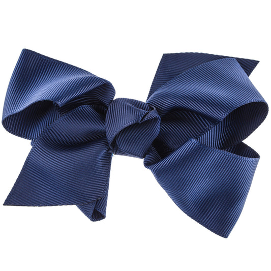 Pastel Collection Fabric 6&quot; Bow-Navy - Beauty Bar & Supply