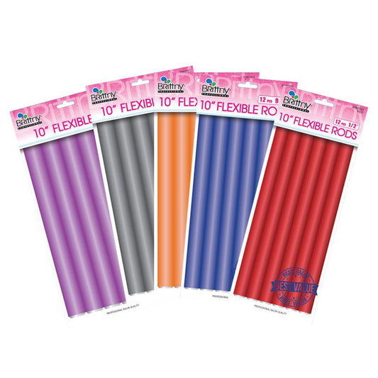 Brittny 10&quot; Long Flexible Rods 12pcs - Beauty Bar & Supply