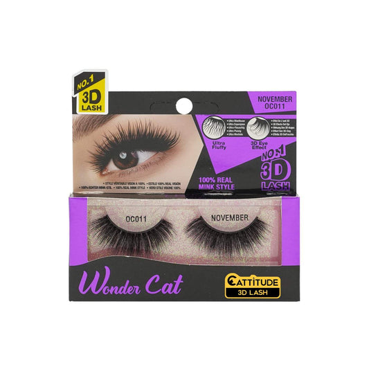 Ebin New York Wonder Cat 3D Faux Mink Eye Lashes-November - Beauty Bar & Supply