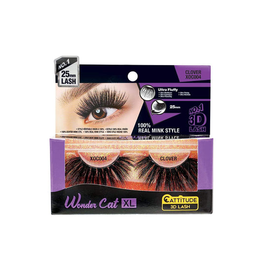 Ebin New York Wonder Cat XL 25MM 3D Faux Mink Eye Lashes-Clover - Beauty Bar & Supply