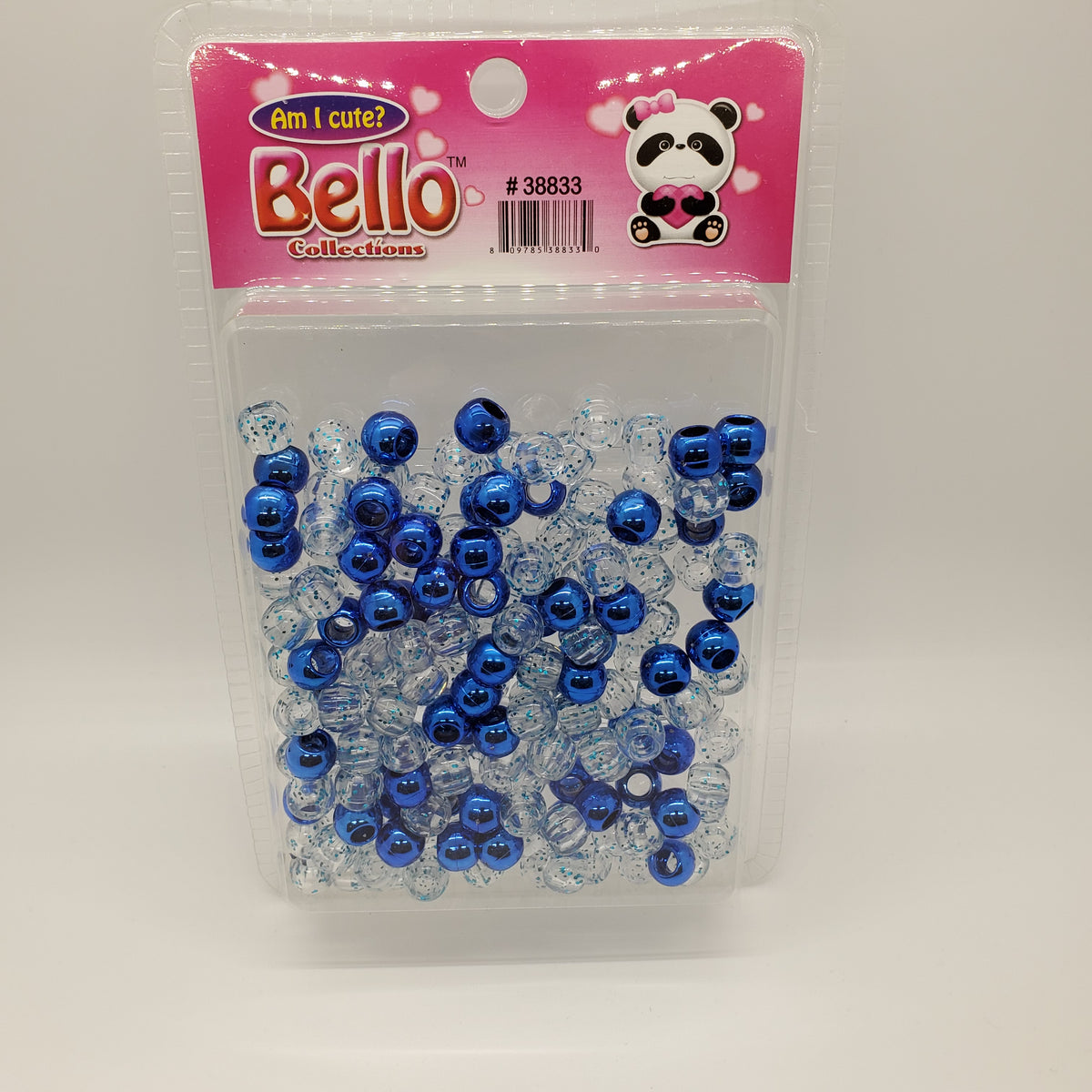 Bello Collection Bead Blue/Clear Glitter Blue #38833 - Beauty Bar & Supply