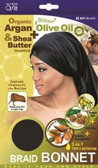 Qfitt Braid Bonnet-Organic Argan &amp; Shea Butter +Scented Olive Oil #837 - Beauty Bar & Supply
