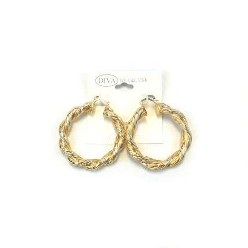 Diva Spanish Brass Hoop Earring Gold SBHG2 - Beauty Bar & Supply