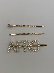 Magic Girl Collection Rhinestone Bobby Pin 3PCS-Afro - Beauty Bar & Supply